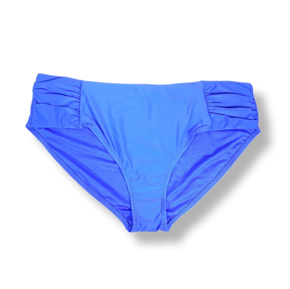Time and True Womens Bathing Suit Swim Bottoms Summer Vacation Blue Bikini 3X